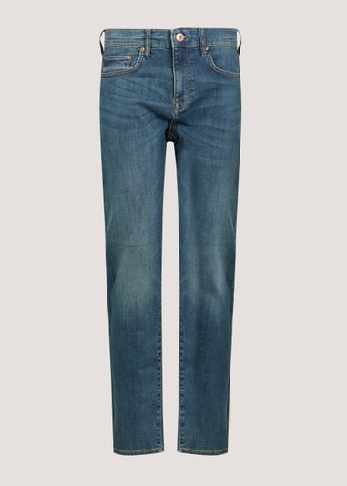 Green Wash Slim Fit Tapered Jeans