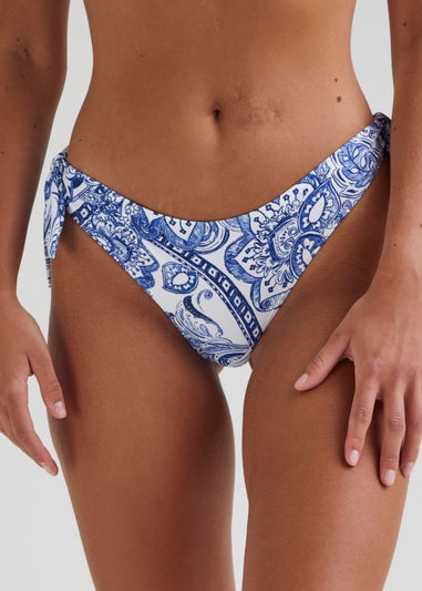 Blue Paisley Bikini Bottoms