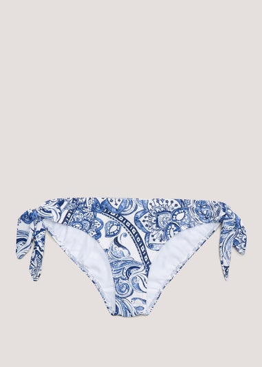 Blue Paisley Bikini Bottoms