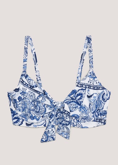 DD+ Blue Paisley Bikini Top