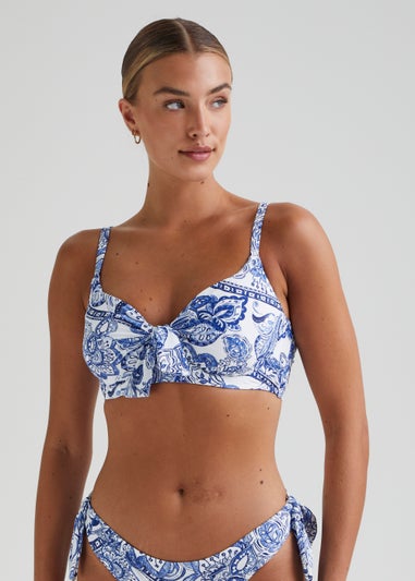 DD+ Blue Paisley Bikini Top