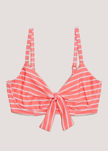 DD+ Pink Stripe Bikini Top