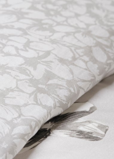 Grey Hydrangea 100% Cotton Reversible Duvet Cover