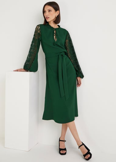 Et Vous Green Cutwork Dress