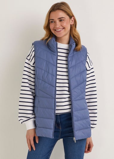 Blue Short Padded Gilet