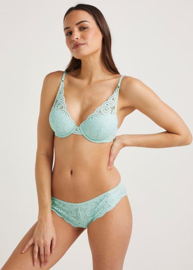 Mint Lace Brazilian Knickers