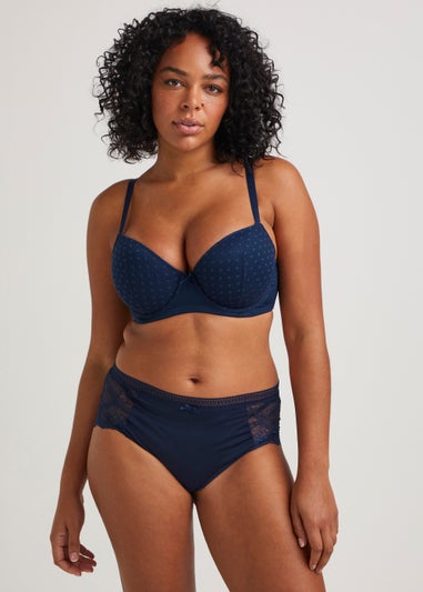 3 Pack DD+ Plain & Spot Mesh Padded Bras