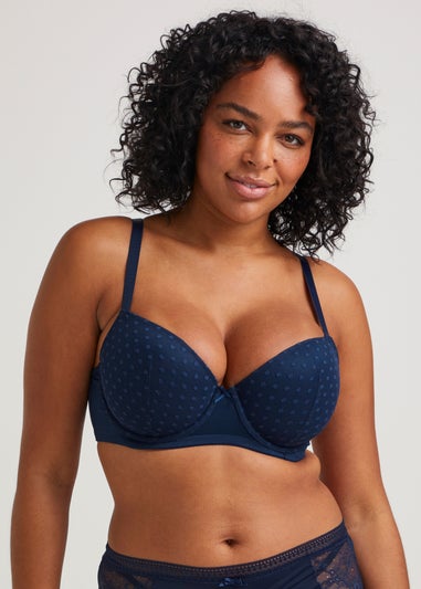 3 Pack DD+ Plain & Spot Mesh Padded Bras