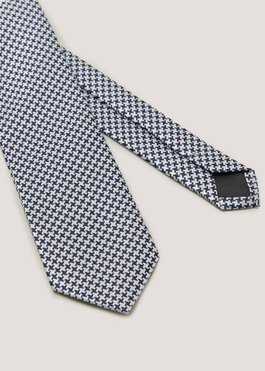 Taylor & Wright Navy Puppytooth Tie - Matalan