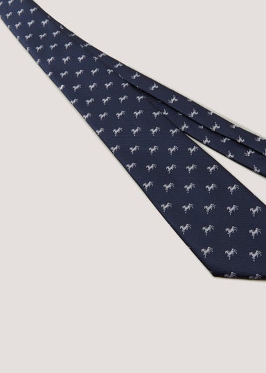 Taylor & Wright Navy Horse Motif Tie