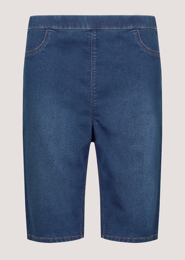 Rosie Mid Wash Denim Knee Shorts