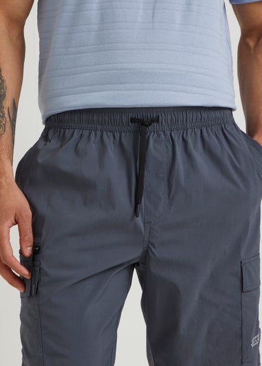 Blue Drawstring Cargo Shorts