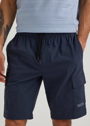 Navy Drawstring Cargo Shorts