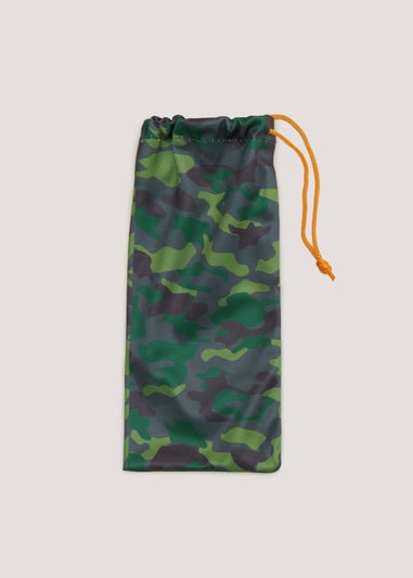 Green Camouflage Sunglasses Pouch