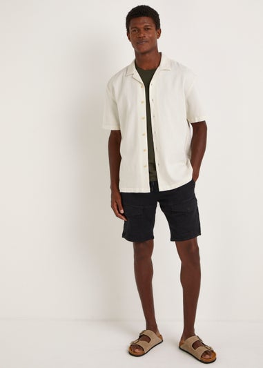 Black Denim Cargo Shorts