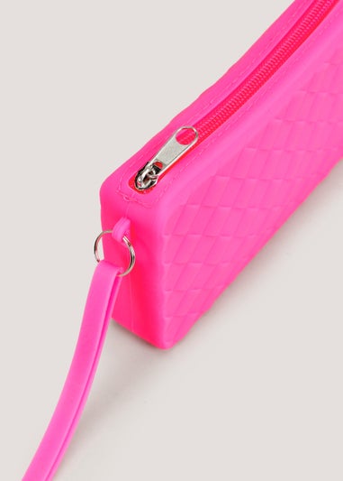 Pink Textured Rubber Pouch