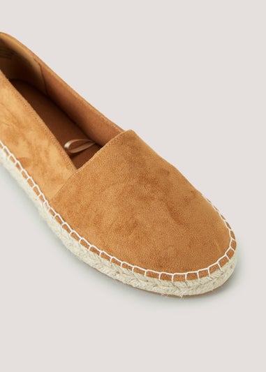 Tan Faux Suede Espadrilles