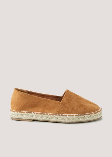 Tan Faux Suede Espadrilles