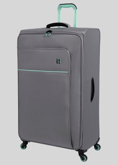 IT Luggage Grey Soft Shell Suitcase