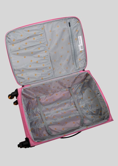 IT Luggage Pink Soft Shell Suitcase