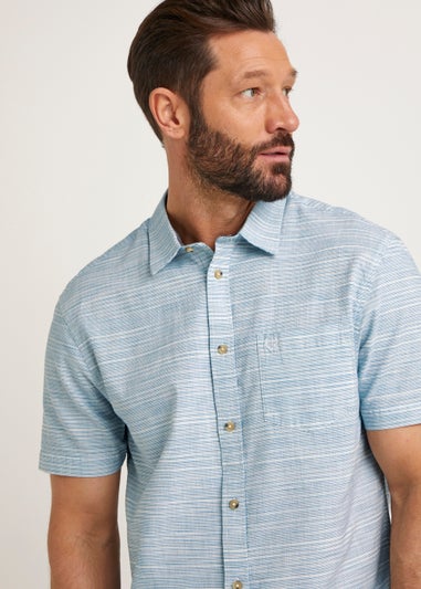 Lincoln Blue Fine Stripe Short Sleeve Shirt - Matalan