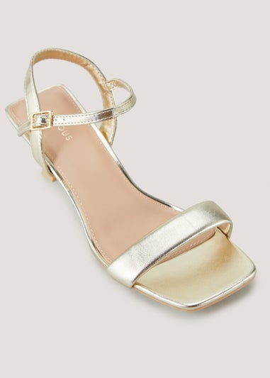 Et Vous Gold Strappy Kitten Heels