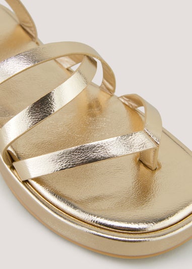 Gold Tie Up Sandals