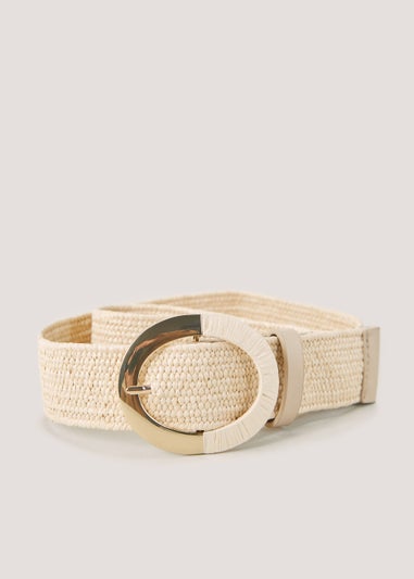 Nude Straw Elastic Belt