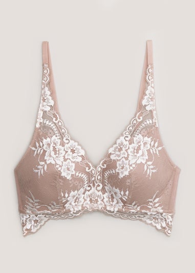 Nude Embroidered Non-Wired Bra