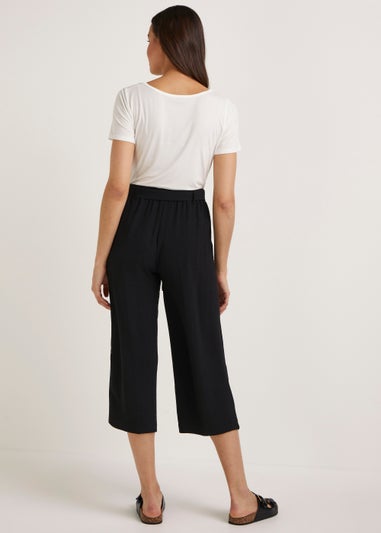 Black Cropped Trousers - Matalan