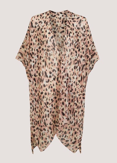 Multicoloured Animal Print Kimono