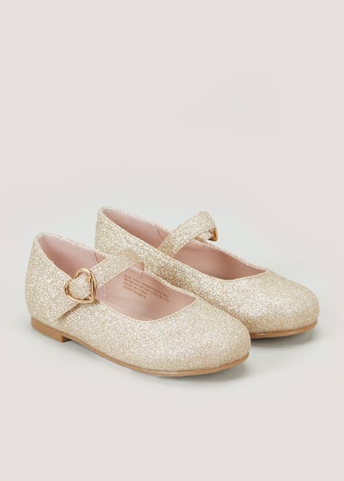 Girls Gold Bridesmaid Ballet Flats (Younger 4-9)