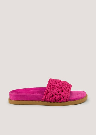 Pink Chunky Braided Footbed Sandals