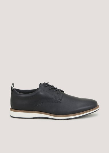 Black PU Derby Shoes