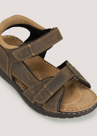 Pewter Double Buckle Footbed Sandals - Matalan