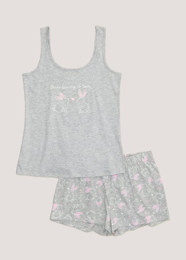 Grey Bunny Vest Pyjama Set