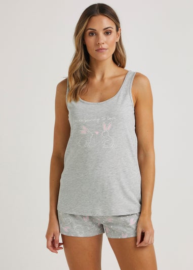 Grey Bunny Vest Pyjama Set