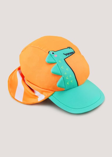 Boys Orange & Green Crocodile Keppi Sun Hat (6mths-6yrs)