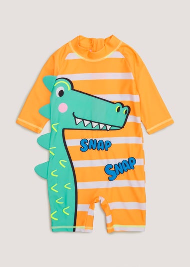 Boys Orange Crocodile Surf Suit (9mths-6yrs)