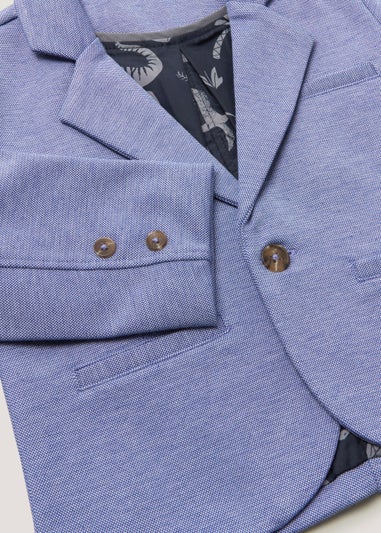 Boys Mini Me Blue Smart Jersey Blazer (9mths-4yrs)