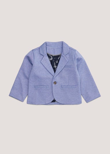 Boys Mini Me Blue Smart Jersey Blazer (9mths-4yrs)