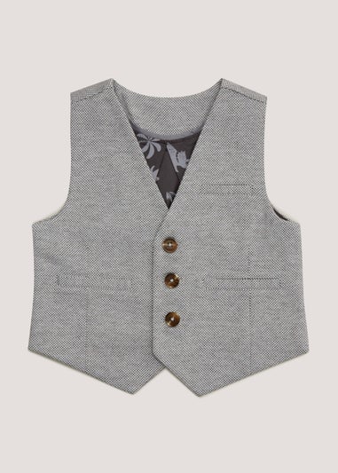 Boys Grey Smart Jersey Waistcoat (9mths-4yrs)