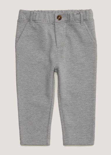 Boys Mini Me Grey Smart Jersey Trousers (9mths-4yrs)