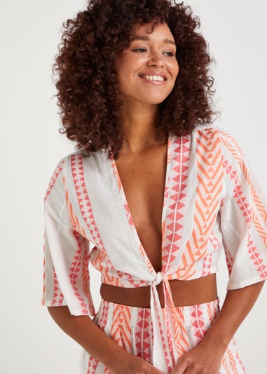 Multicoloured Jacquard Co-Ord Beach Top