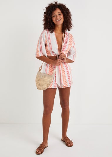 Multicoloured Jacquard Co-Ord Beach Shorts