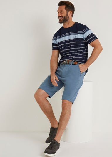 Lincoln Blue Belted Shorts