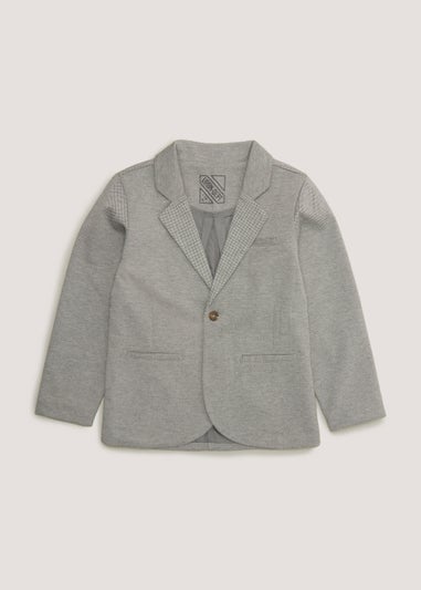 Boys Mini Me Grey Smart Jersey Blazer (4-13yrs)