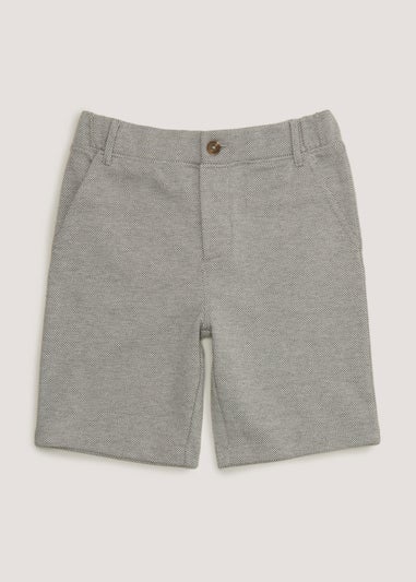 Boys Mini Me Grey Smart Jersey Shorts (4-13yrs)