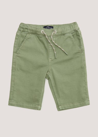 Boys Khaki Knitted Denim Shorts (4-13yrs)