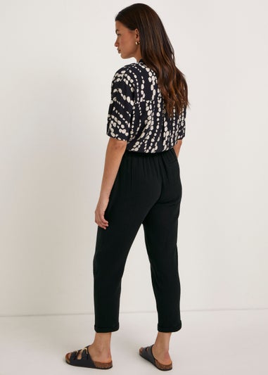 Black Belted Tapered Trousers